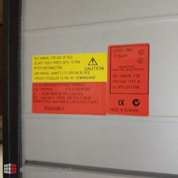 Danfoss VLT 6000 HVAC VLT6016HT4C54STR3DLFF00A00C0 C/N: 175Z7054 S/N: 074624G043 380 V 50/60 Hz 40° / 45°C (104° / 113°F)