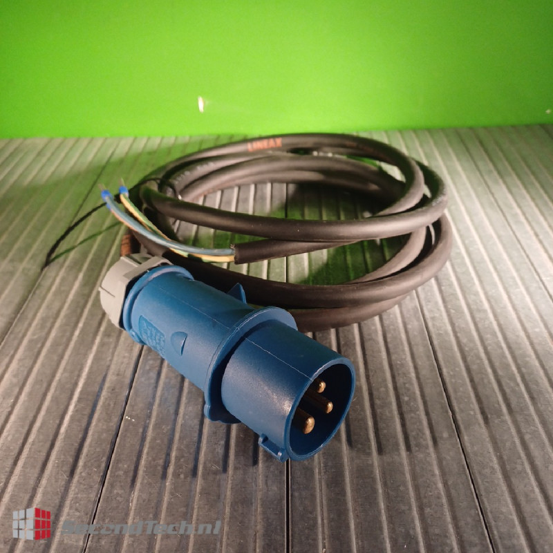 2 Pcs. Mennekes AM-TOP IP44 Blue Cable Mount 3P Industrial Power Plug