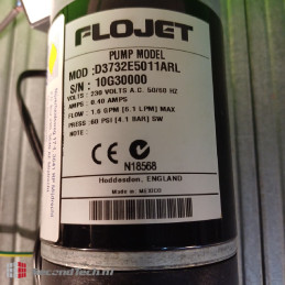 Flojet NEW! Model/Code D373E5011ARL 230 V AC 60 Hz 30m 5.3 Lpm (1.2 Gpm) 40-60PSI 4.1