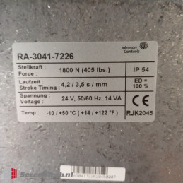 Johnson Controls RA-3041-7226 NEW! 24 V DC IP54