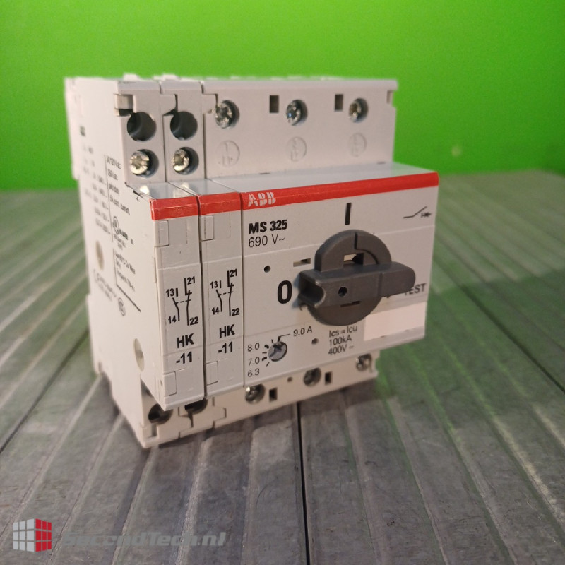 ABB MS 325 Motor Safety Switch + 2 Auxiliary Contacts 230-690 V AC 6.3-9.0A ABB MS 325 Motor Safety Switch + 2 Auxiliary Contacts 230-690 V AC 6.3-9.0A