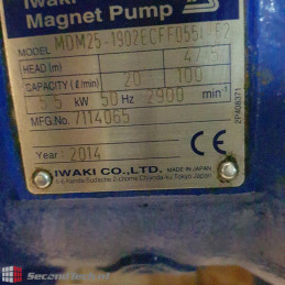 Magnetically coupled centrifugal pump IWAKI MDM25-1902ECFF 20-100 l/min 5.5 kW