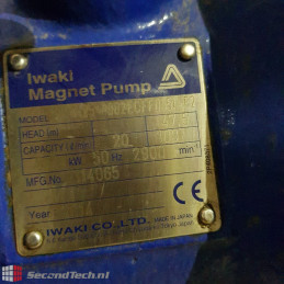 Magneetgekoppelde centrifugaalpomp IWAKI MDM25-1902ECFF 20-100 l/min 5.5 kW