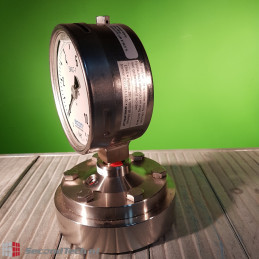 Eriks EN 837-1 ECON® Diaphragm pressure gauge 0-10bar stainless steel flange DN25