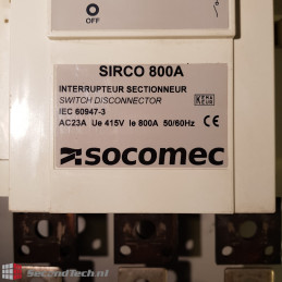 SWITCH DISCONNECTOR Socomec SIRCO 800A IEC 60947-3