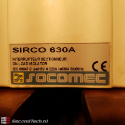 ON LOAD ISOLATOR SWITCH Socomec SIRCO 630A IEC60947-3