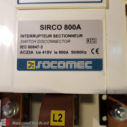 SWITCH DISCONNECTOR Socomec SIRCO 800A IEC 60947-3