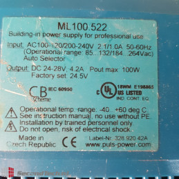 Puls ML100.522 Building-in power supply for professional use 24 V DC 4.2A 50/60 Hz