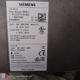Siemens Sinamics PM240-2 6SL3210-1PE26-0AL0 + G120 basic operator panel + control unit cu240e 60A
